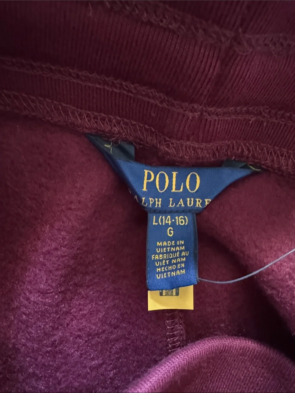 Ralph Lauren Big Boys Maroon Logo Sweat Joggers pants-size L  (14-16) (BNWT)